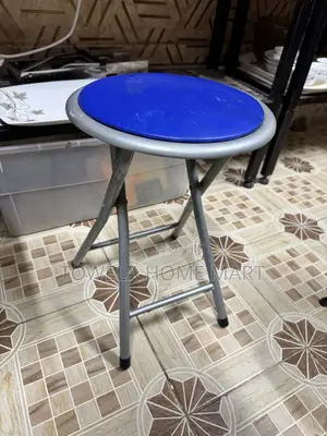 Foldable Stools - Padded Top With Metallic Legs