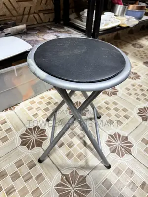 Foldable Stools - Padded Top With Metallic Legs
