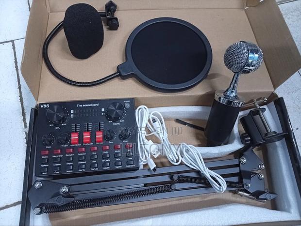 Condenser Microphone, Soundcard Set V8s New