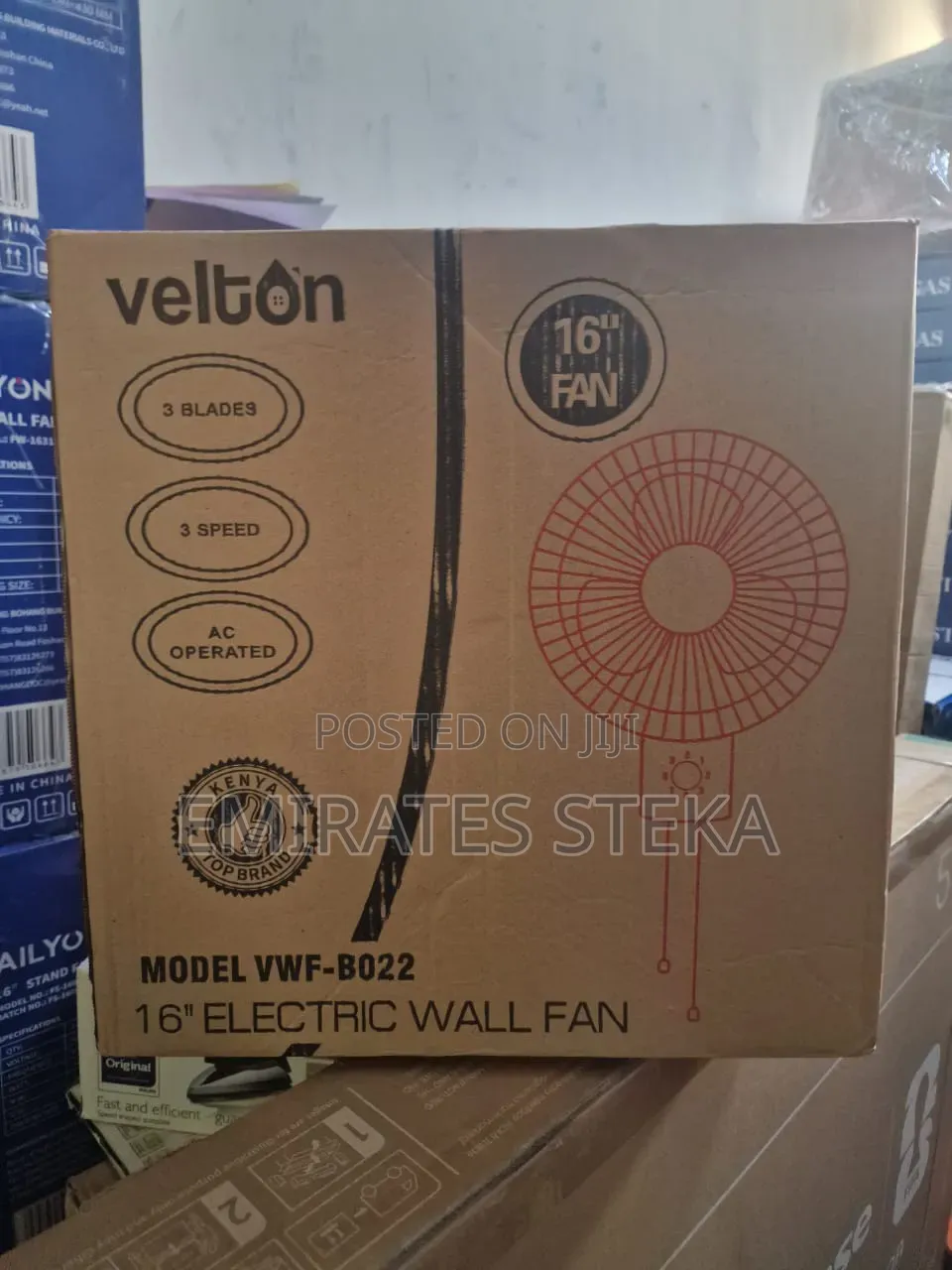 VELTON 16" 3-Blade Heavy-Duty Wall Fan