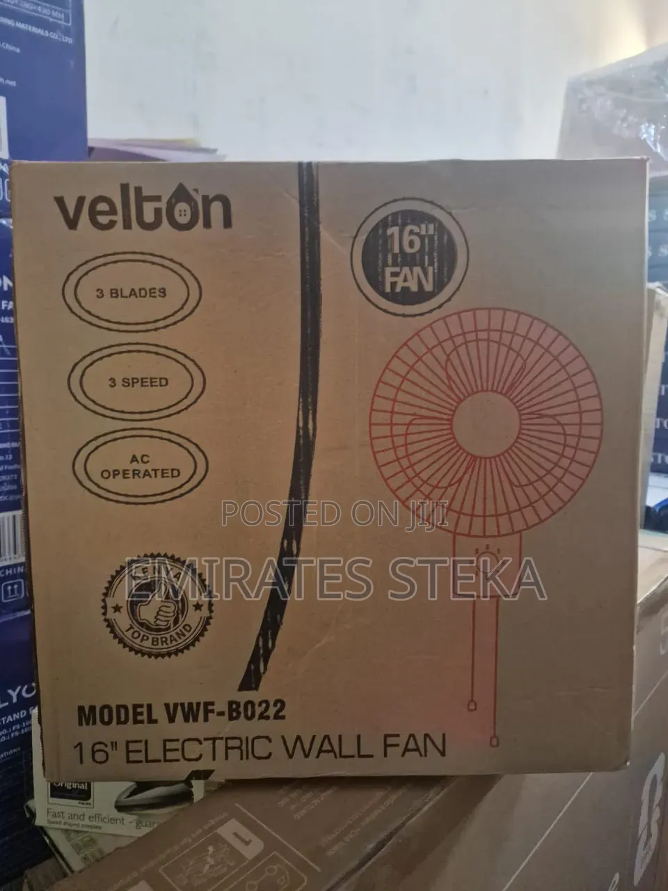 VELTON 16" 3-Blade Heavy-Duty Wall Fan