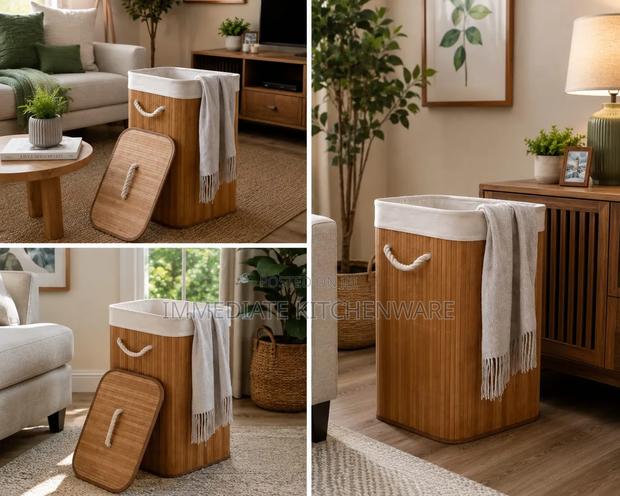 Wooden Laundry Basket - thumbnail 3