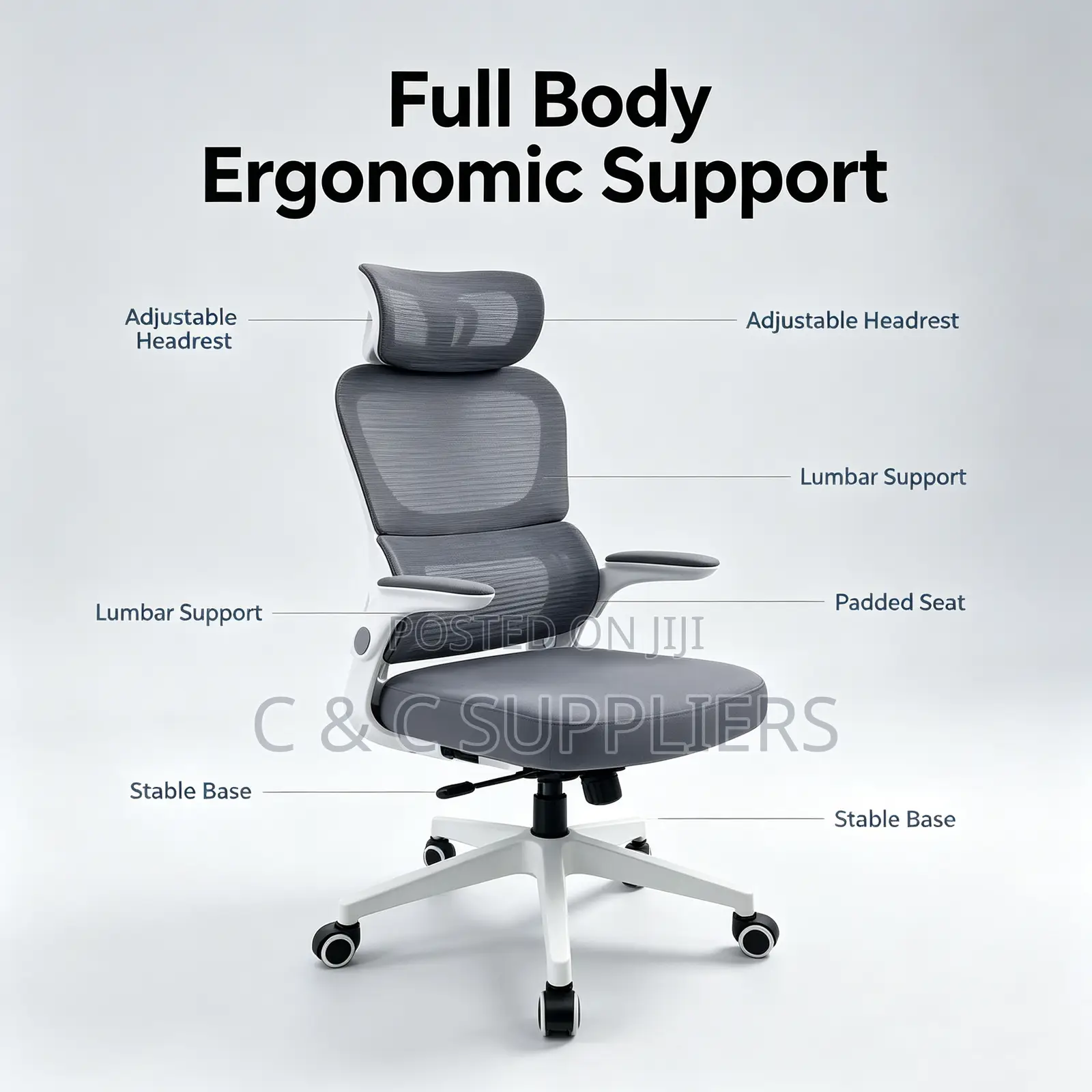 Adjustable Modern Ergonomic Mesh Seat.