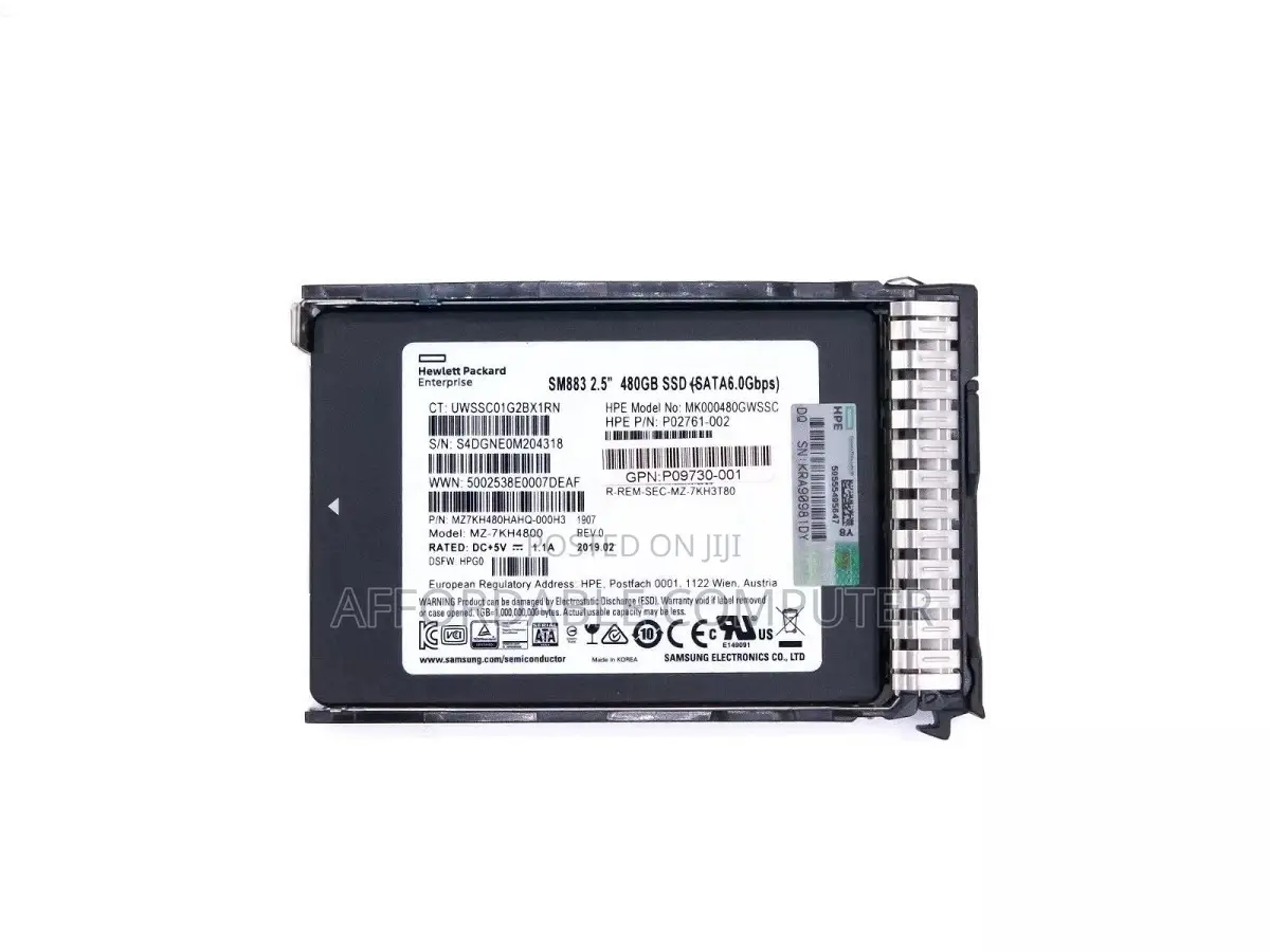 Hpe 480gb 6g Mixed-Use SFF Sata Server SSD