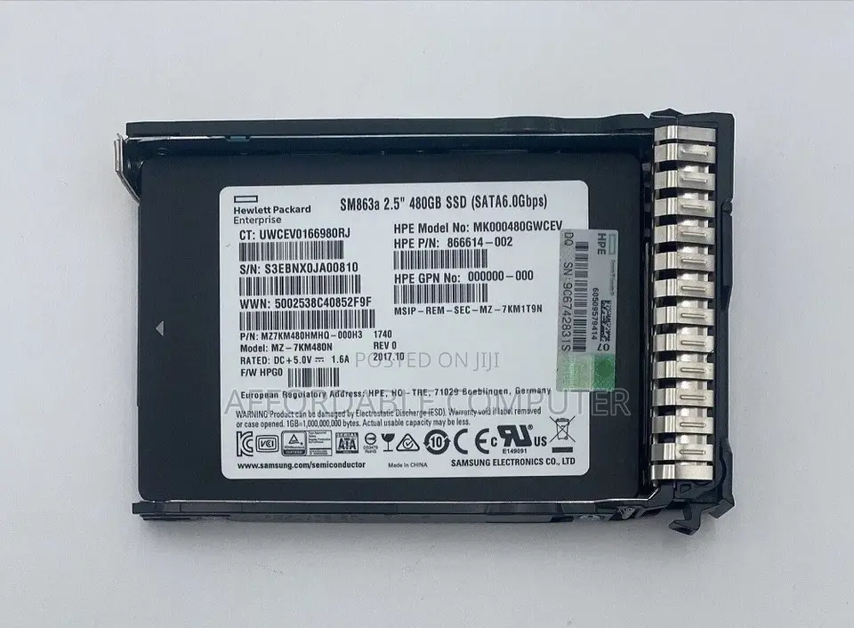 Hpe 480gb 6g Mixed-Use SFF Sata Server SSD