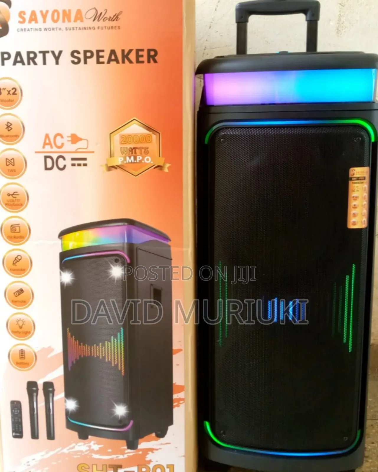 Sayona SHT-P01 AC/DC Bluetooth Party Speaker.