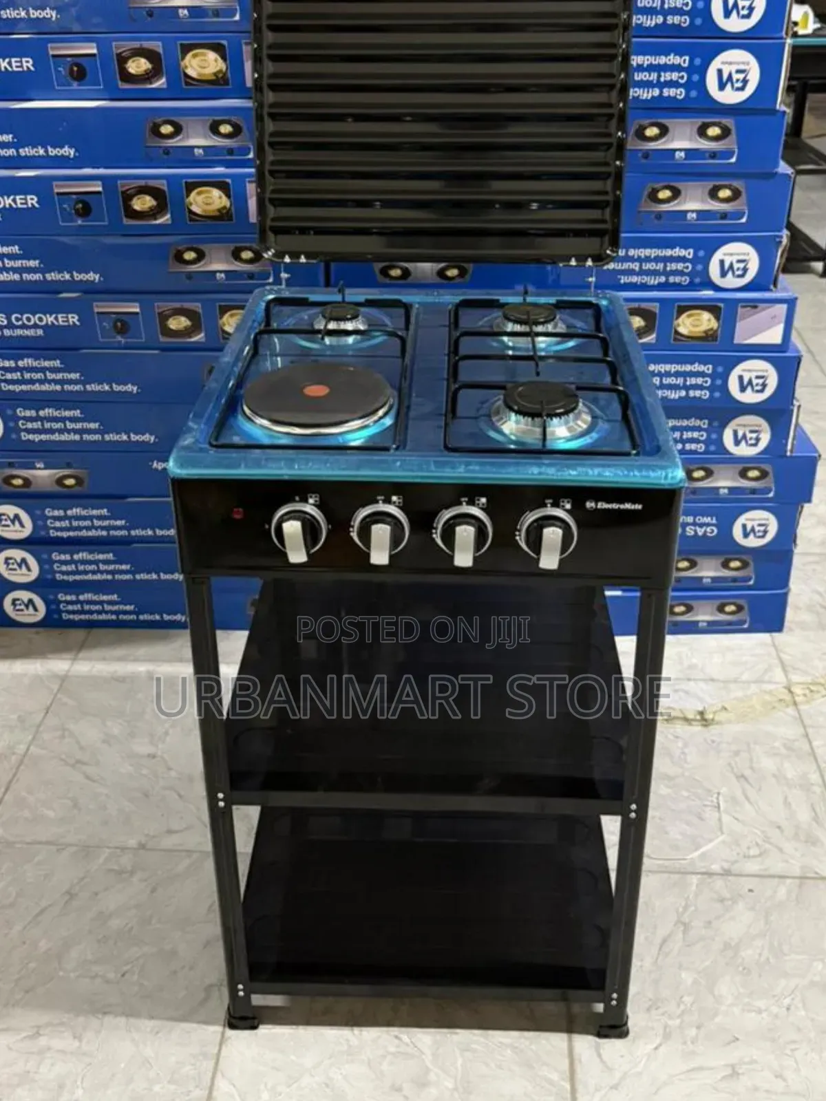 Electromate 3+1 Gas Cooker With Storage Shelves