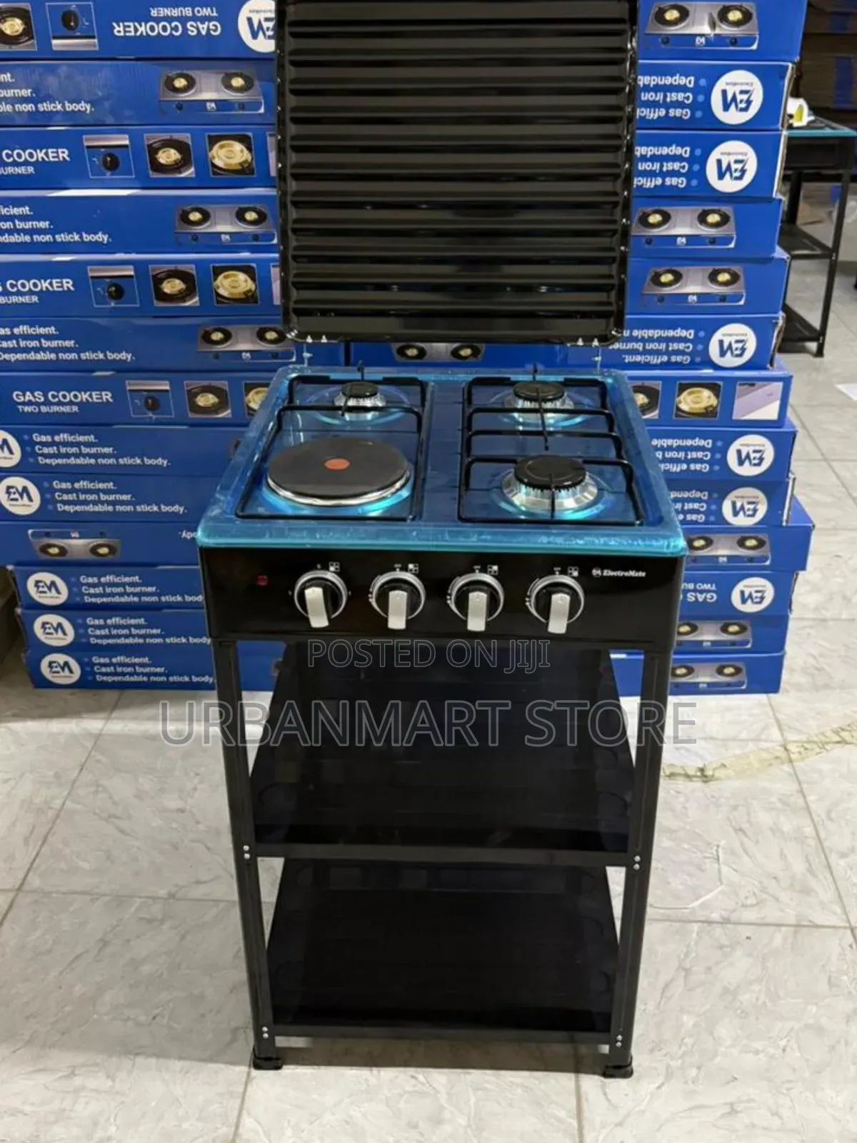 Electromate 3+1 Gas Cooker With Storage Shelves