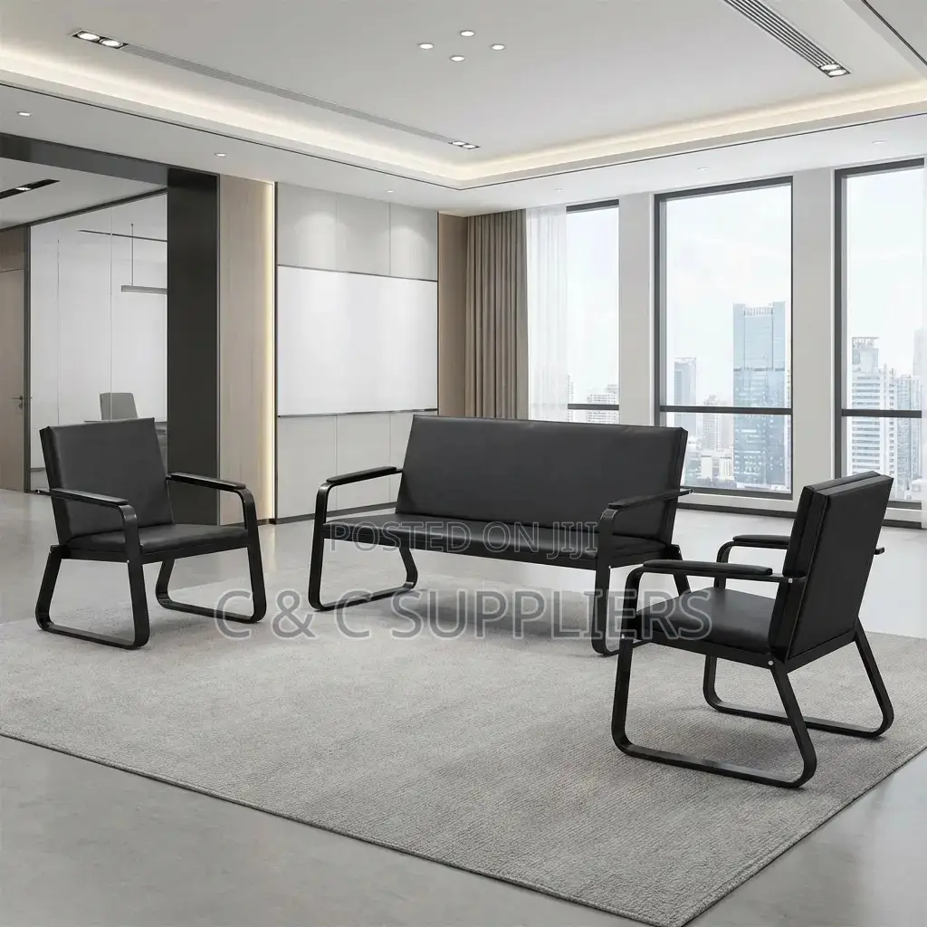 Modern Black 5-Seater Sofa Set.