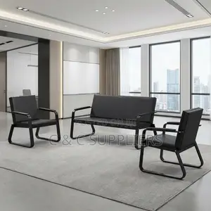 Modern Black 5-Seater Sofa Set.