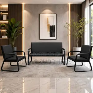 Modern Black 5-Seater Sofa Set.