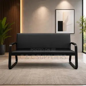 Modern Black 5-Seater Sofa Set.