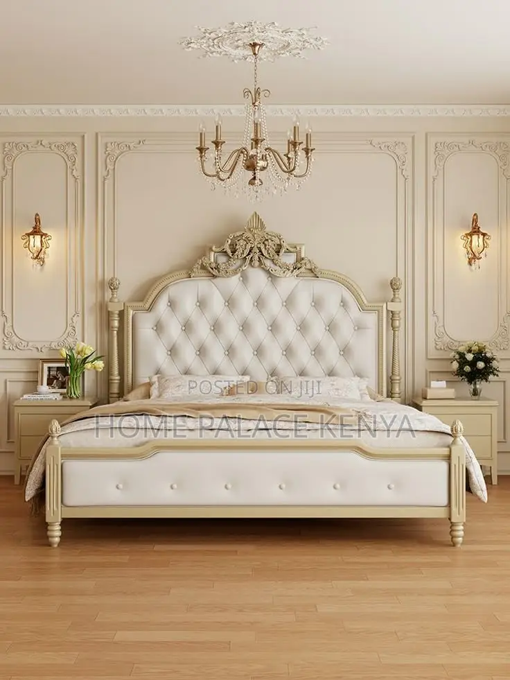 Bed; Elegant French Inspired Bed for Luxury Bedroom Decor