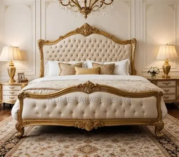Bed; Elegant French Inspired Bed for Luxury Bedroom Decor