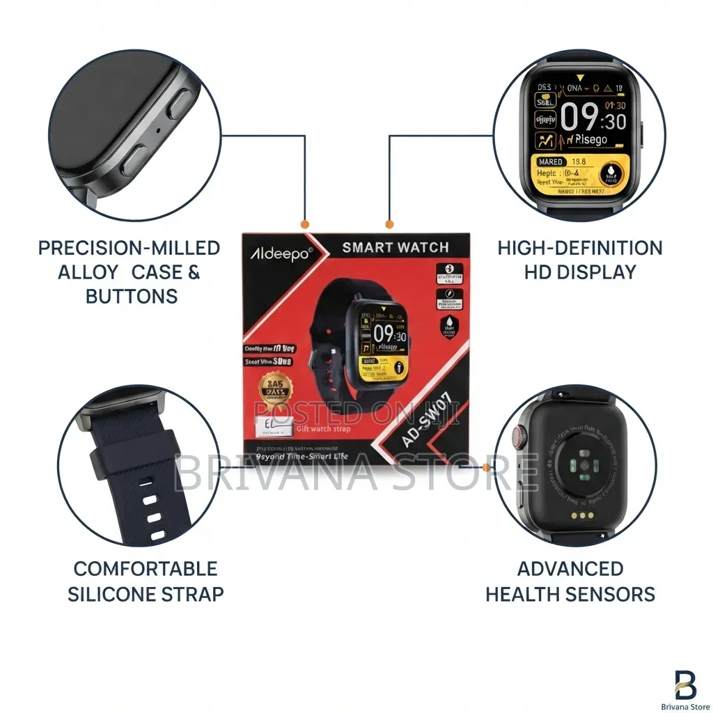 Aldeepo Smart Watch – Bluetooth Calling, Fitness Notifications