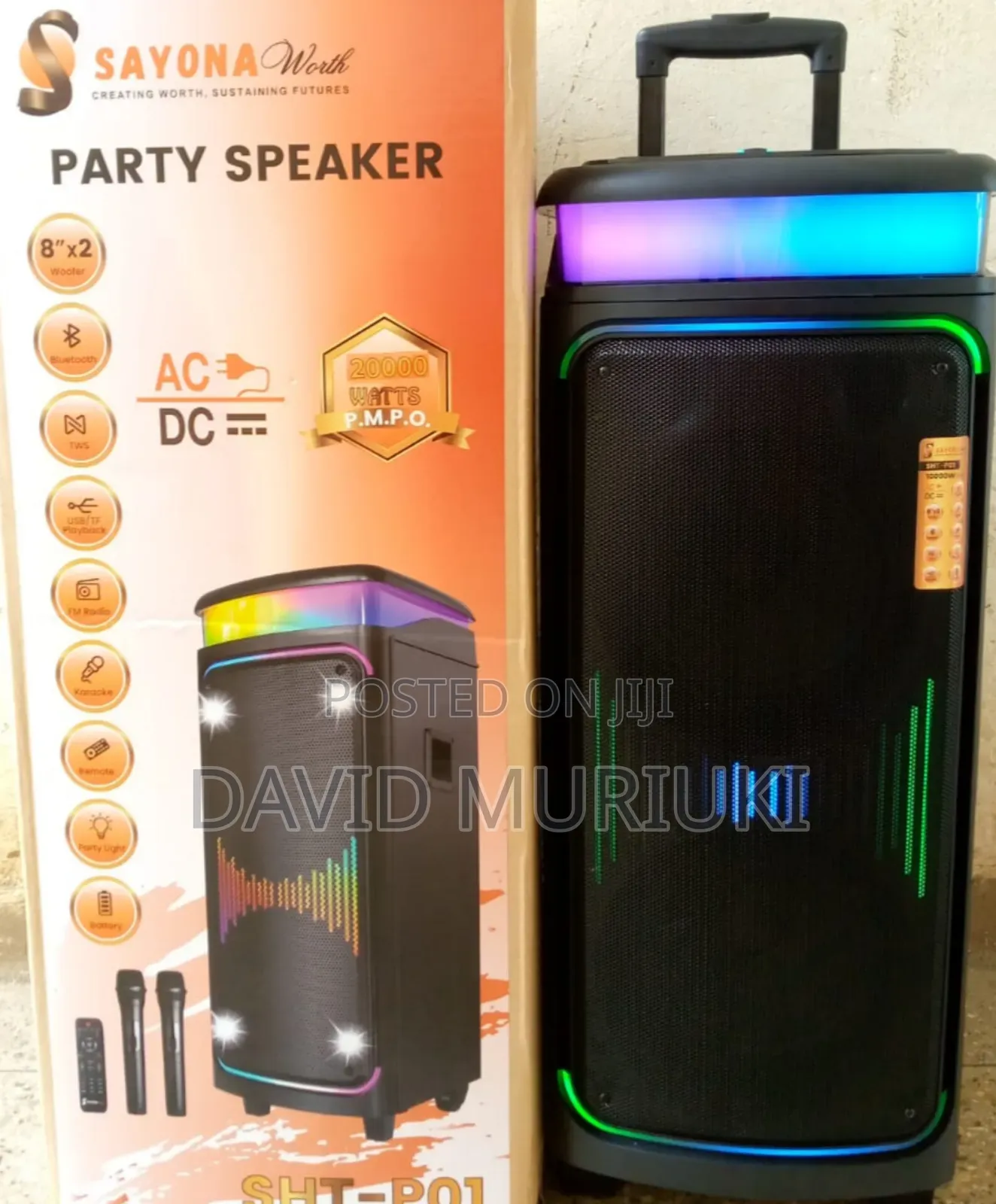 Sayona SHT-P01 Party Speaker With Dual Microphones