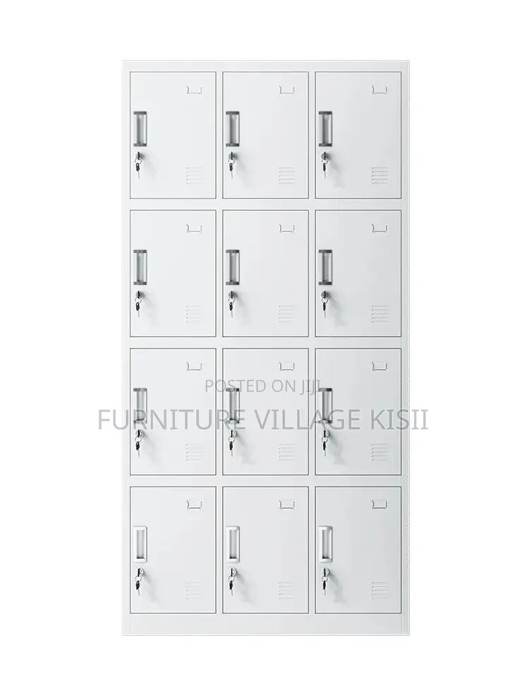 Locker; 12-Door Metallic Storage Cabinet