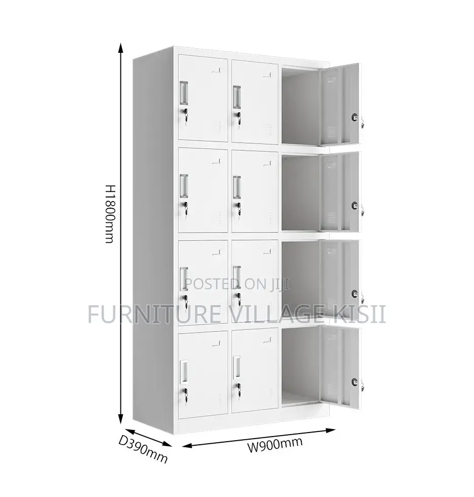 Locker; 12-Door Metallic Storage Cabinet