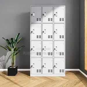 Locker; 12-Door Metallic Storage Cabinet