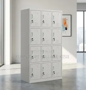 Locker; 12-Door Metallic Storage Cabinet