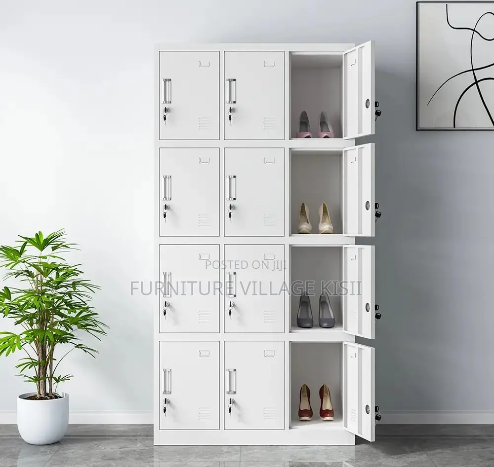 Locker; 12-Door Metallic Storage Cabinet