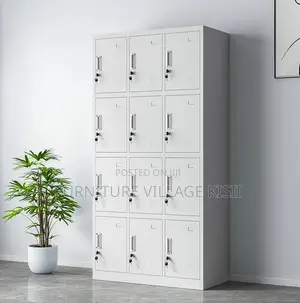 Locker; 12-Door Metallic Storage Cabinet