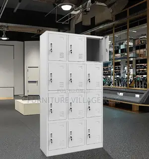 Locker; 12-Door Metallic Storage Cabinet