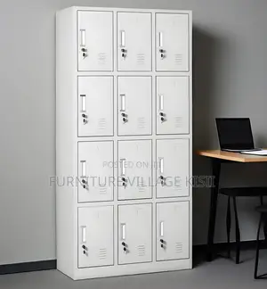 Locker; 12-Door Metallic Storage Cabinet