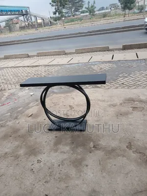 Wood Top Console Table With Metal Frame