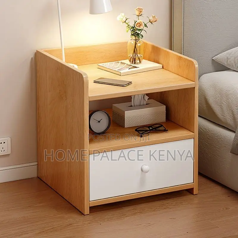 Nightstand; Contemporary Wooden Nightstand With Storage Drawer