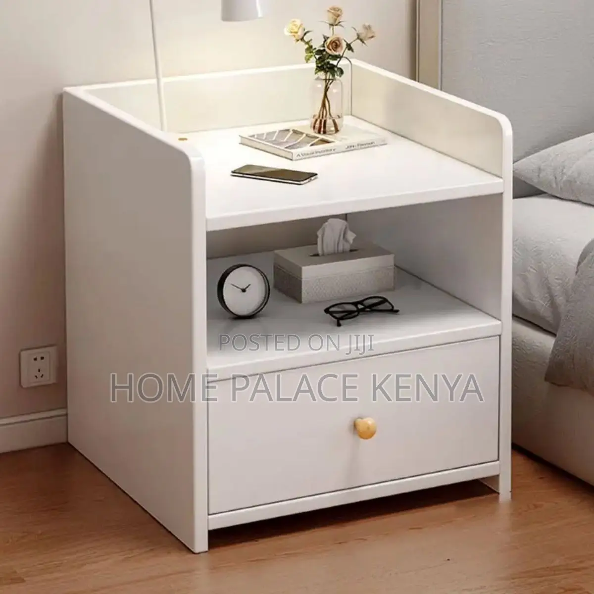 Nightstand; Contemporary Wooden Nightstand With Storage Drawer