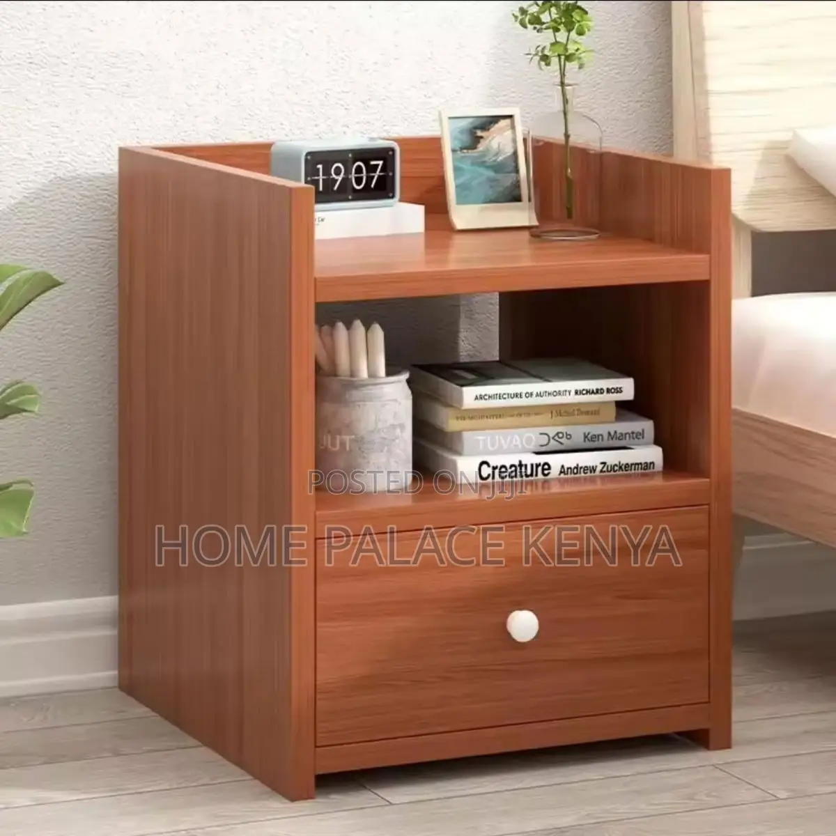 Nightstand; Contemporary Wooden Nightstand With Storage Drawer