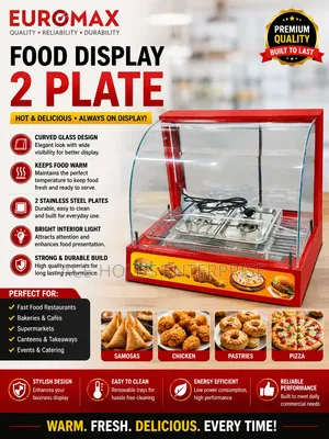 Euromax 2-Plate Food Display – Keep Your Food Fresh Ready to Serve