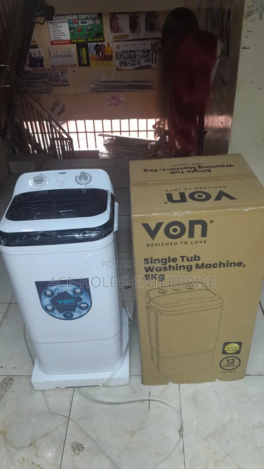  Von Single Tub 9kgs Washing Machine