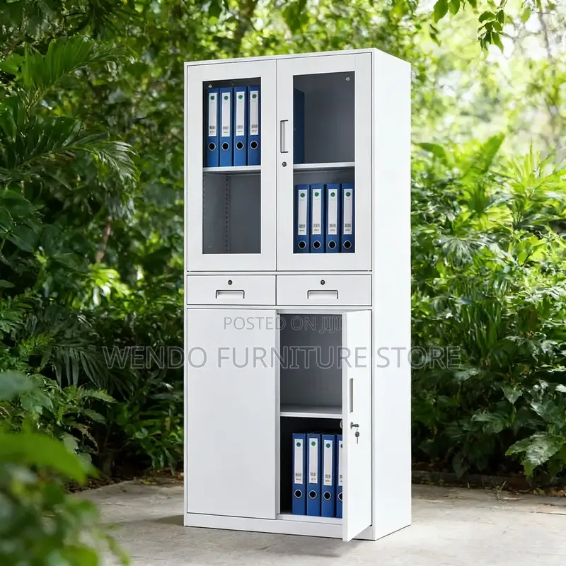 Office Cabinet; Two Doors Steel Half Glass Cabinet