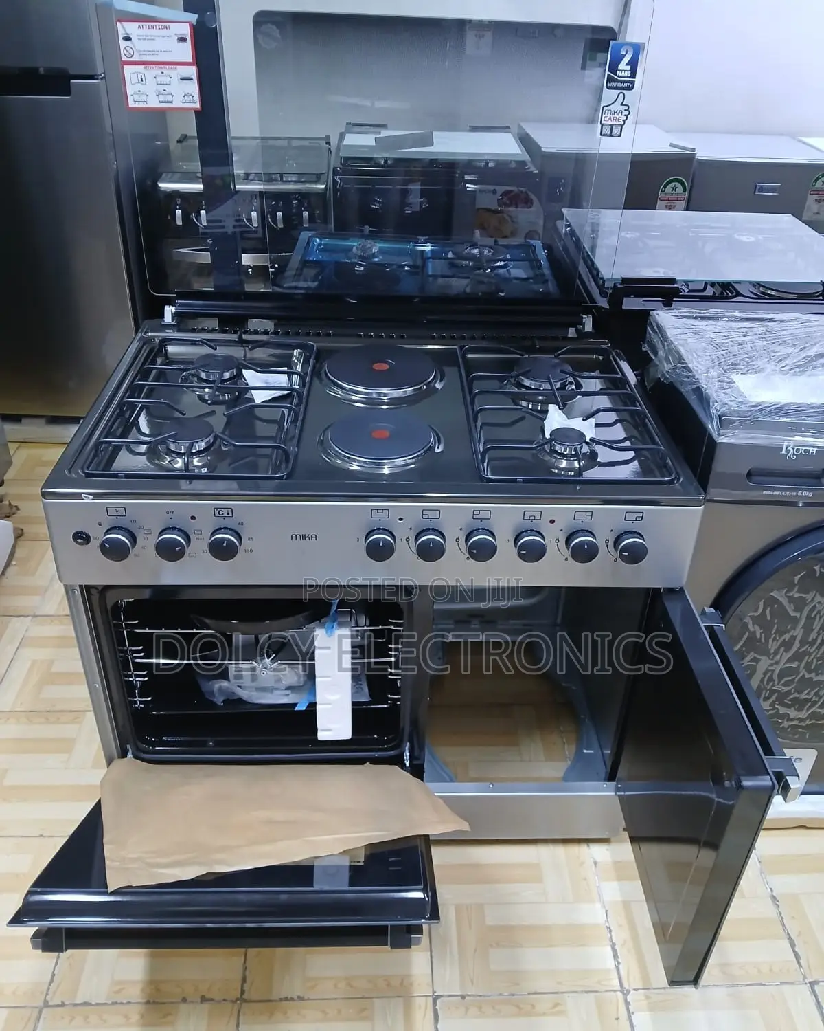 MIKA 60*90 4gas + 2electric Standing Cooker MST9042EG4SB
