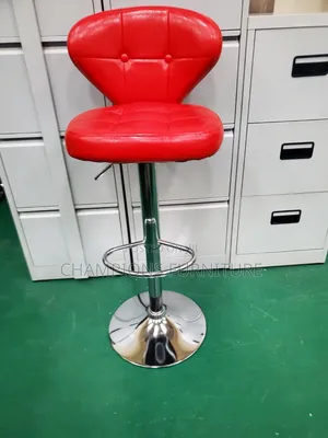 Flame Red Adjustable Barstool
