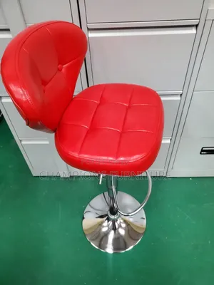 Flame Red Adjustable Barstool
