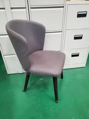 Curved Back Grey Accent Chair