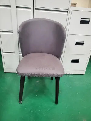 Curved Back Grey Accent Chair