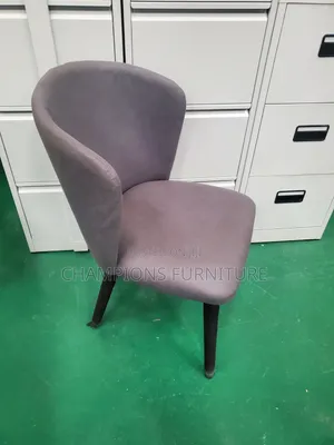 Curved Back Grey Accent Chair