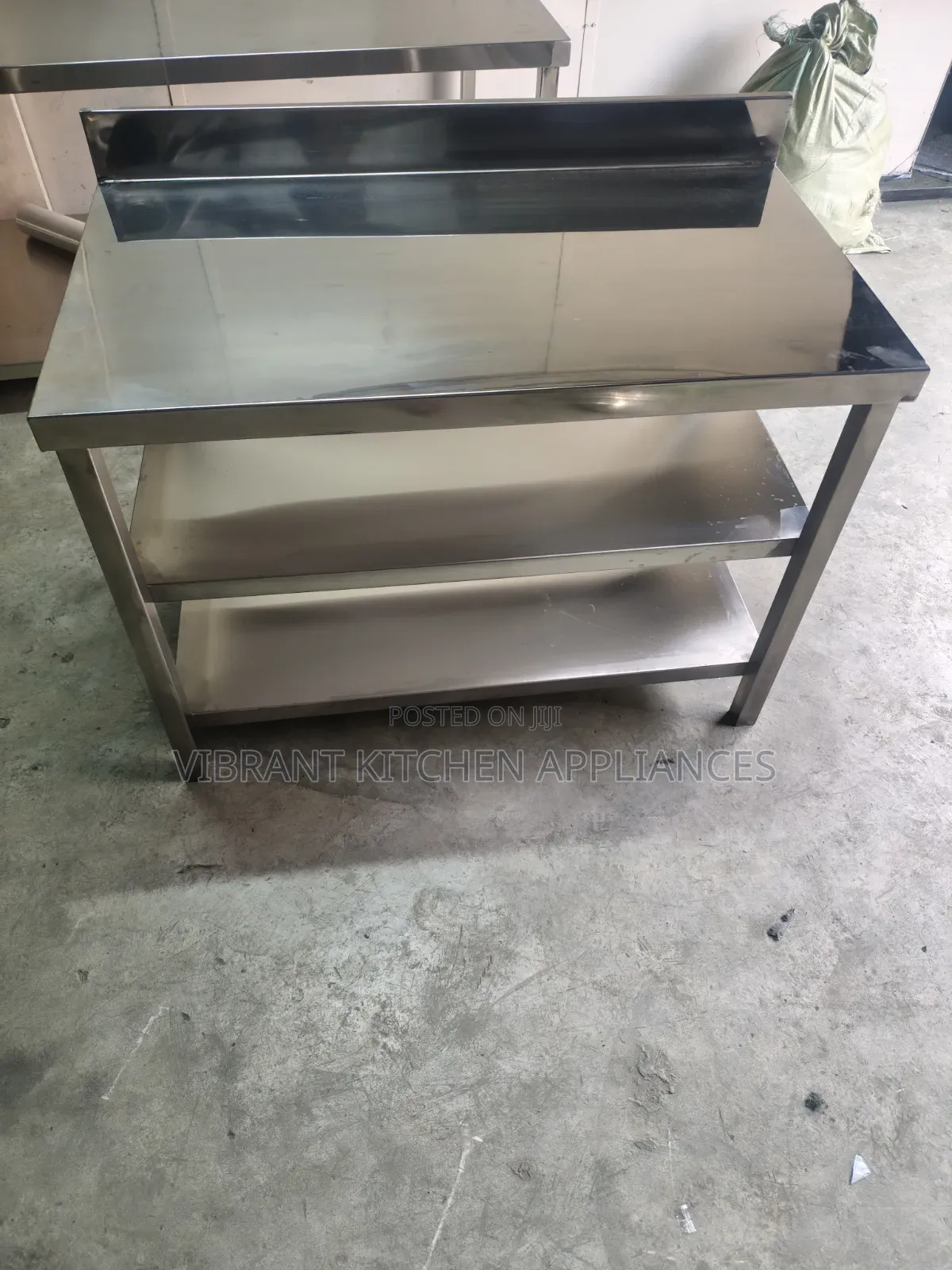 3-Tier Stainless Steel Table – 4ft (120cm) Heavy Duty