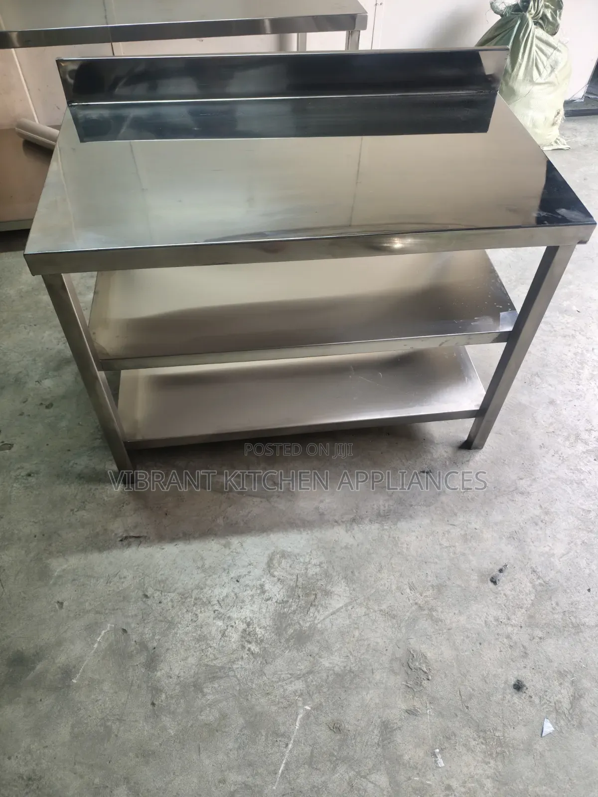 3-Tier Stainless Steel Table – 4ft (120cm) Heavy Duty