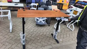Electric Height-Adjustable Sit-Stand Desk With Oak-Brown Laminate Top