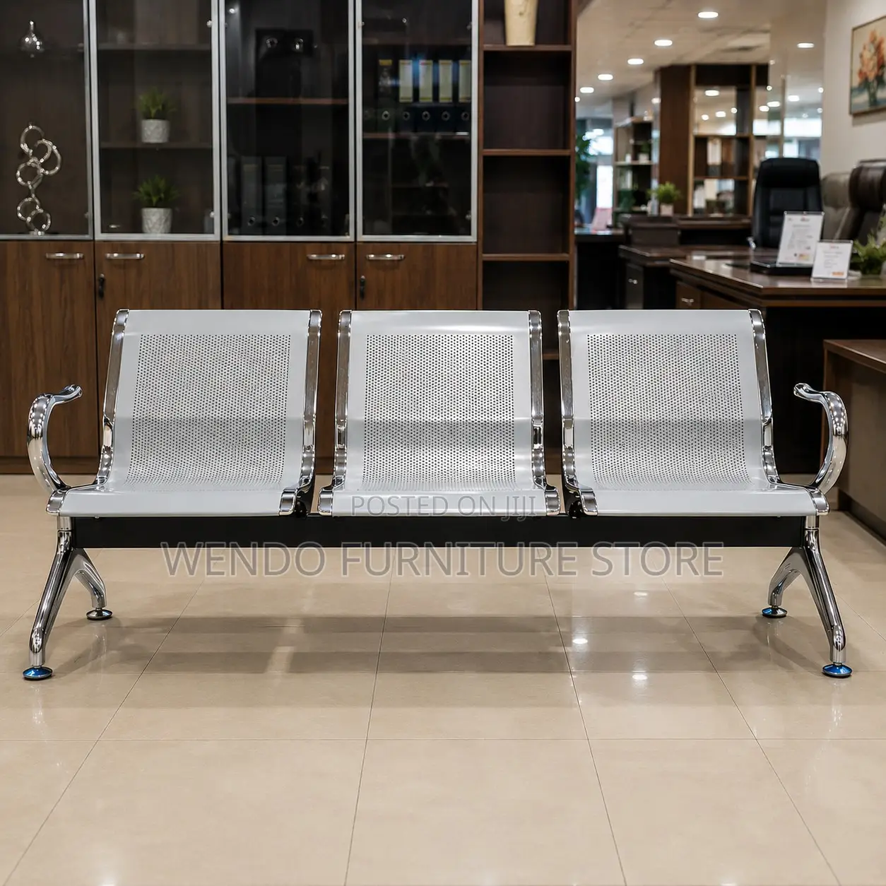 Office Bench; Three Seaters Metallic Anti Scratch Office Bench