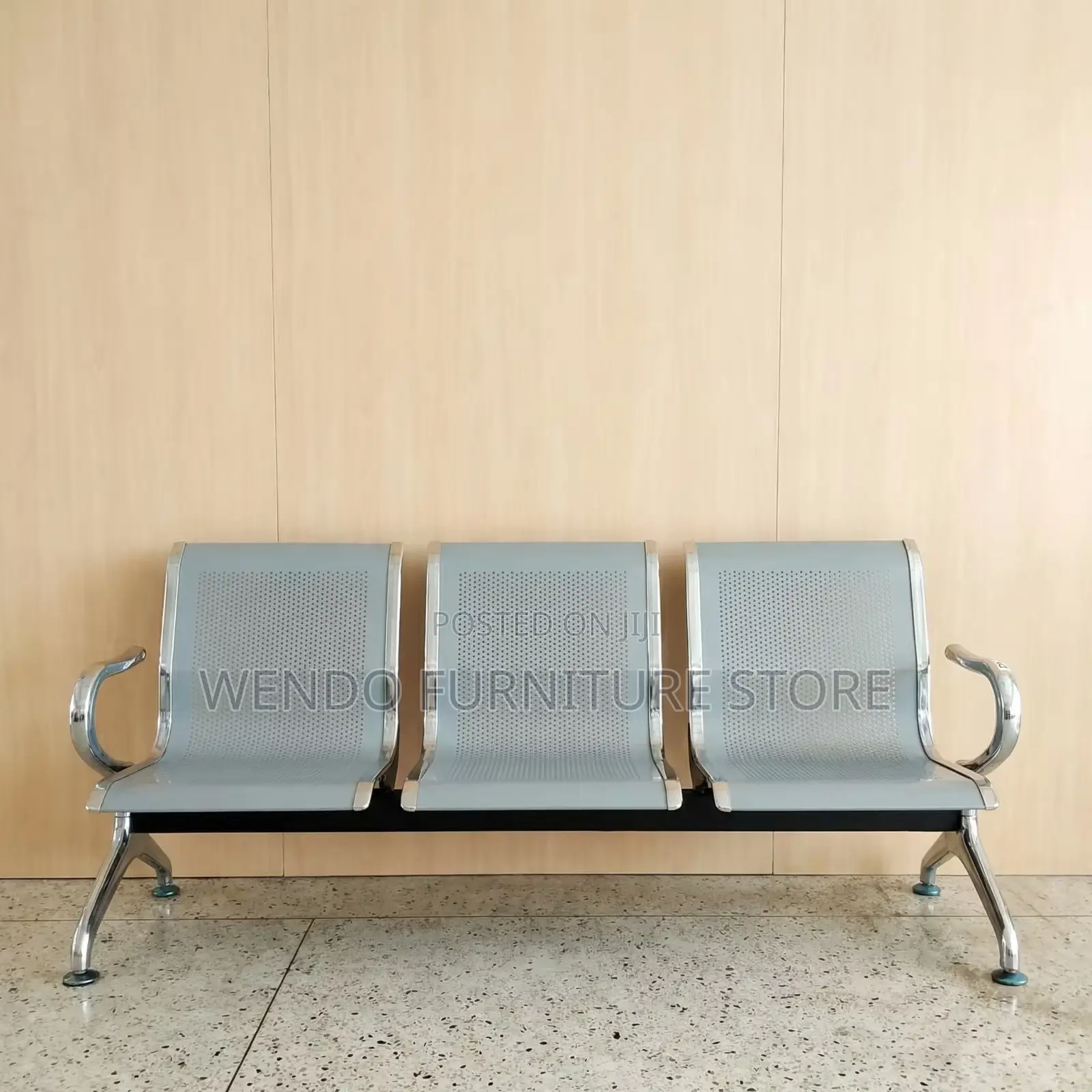 Office Bench; Three Seaters Metallic Anti Scratch Office Bench