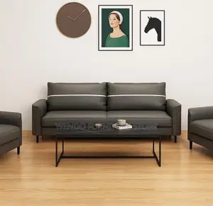 Office Sofa; Five Seaters Gray Executive Reception Sofa Set