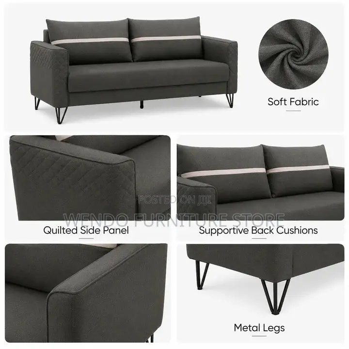 Office Sofa; Five Seaters Gray Executive Reception Sofa Set