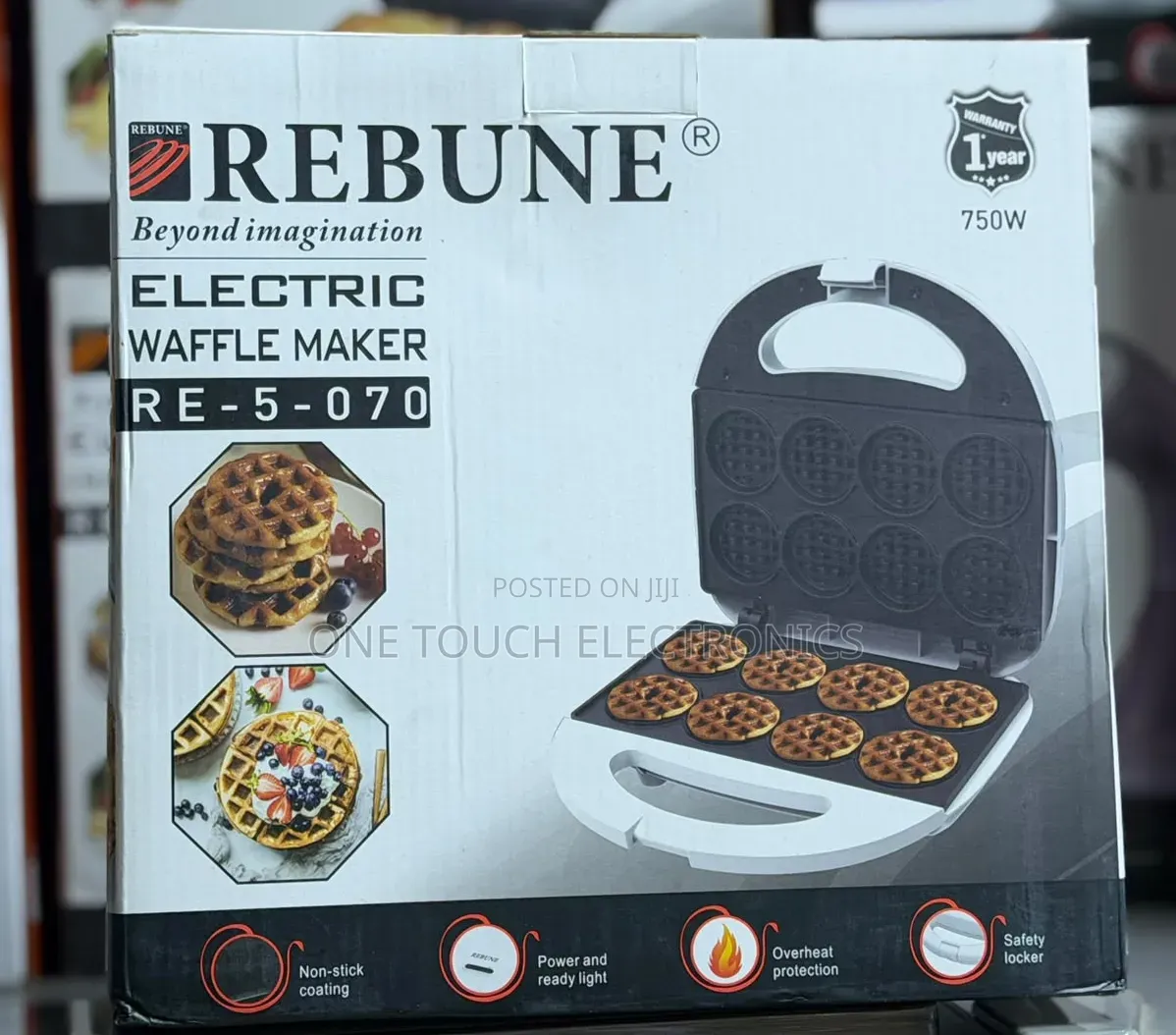 Rebune Electric Waffle Maker Re-5-070