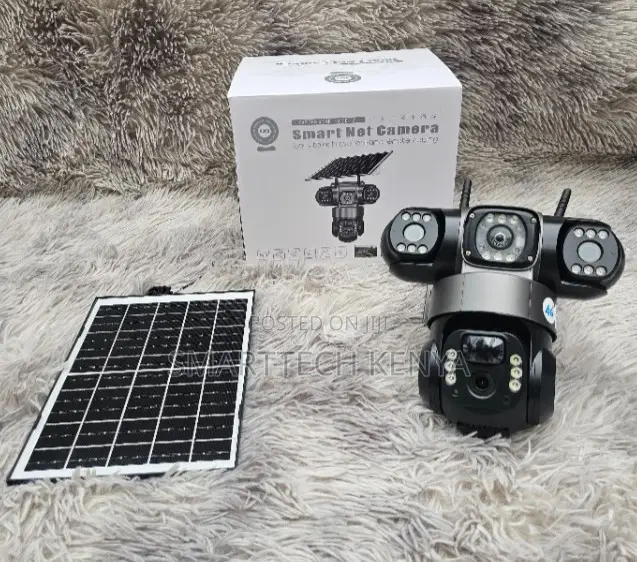 4G Solar Powered PTZ Security Camera Triple Lens CCTV